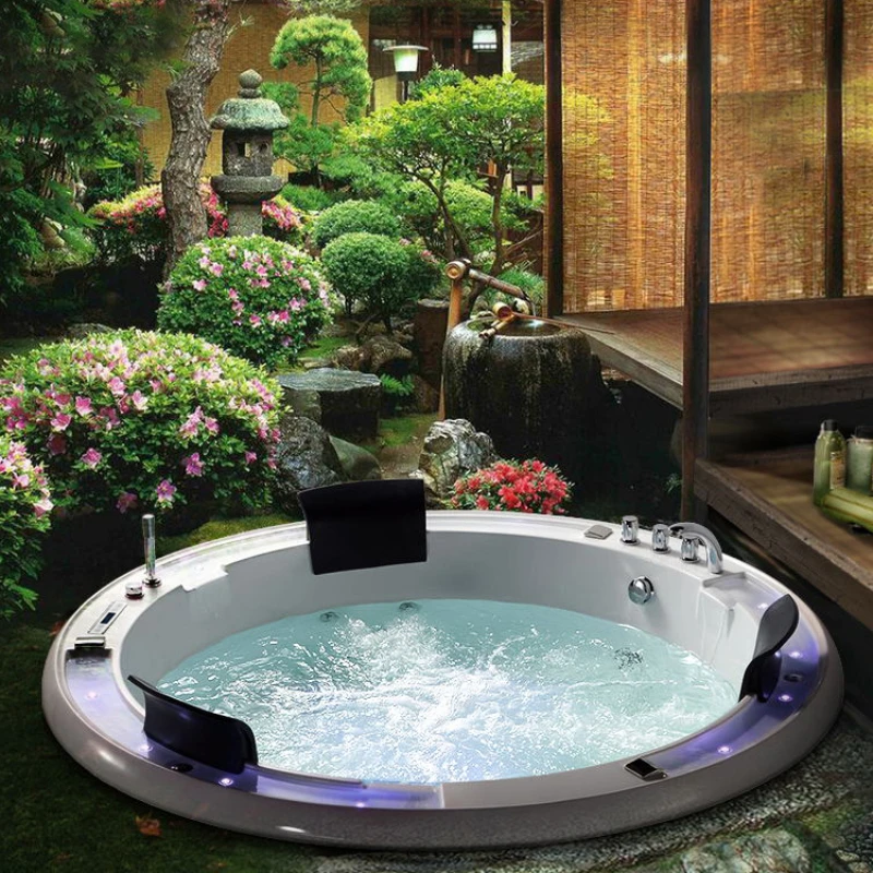 

Acrylic embedded waterfall couple acrylic surfing massage 1.6 1.8 2m bathtub constant temperature heating 755