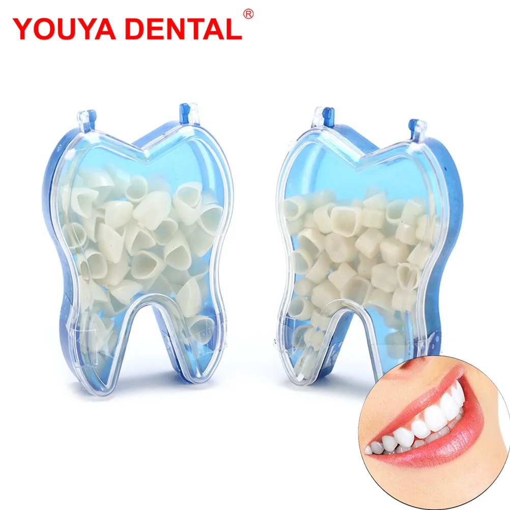 

50pcs Dental Temporary Crown Materials Resin Tooth Crown Anterior Posterior Molar Veneers Teeth Porcelain Whitening Dentist Tool