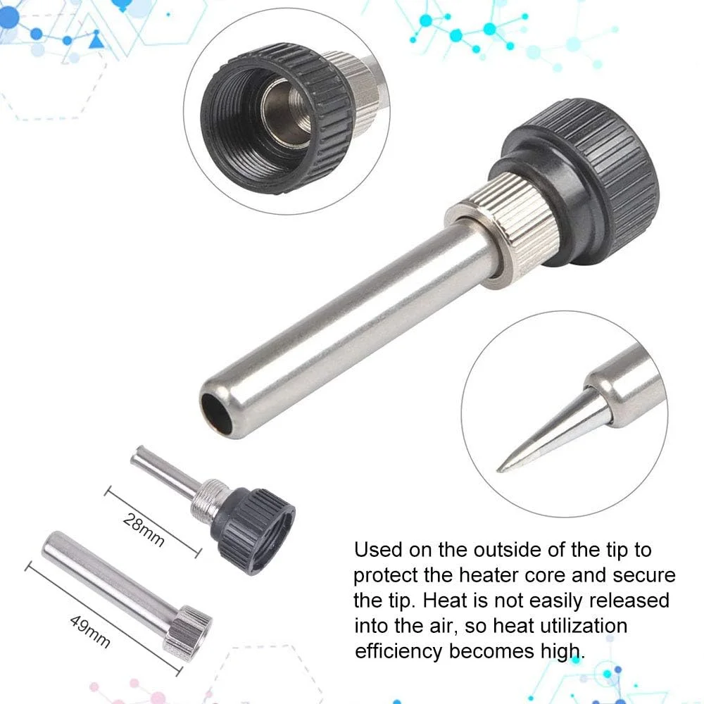 10 Piece Lead-Free Replaceable Soldering Iron Tip Set with Welding Sleeve