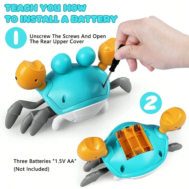 Crawling Crab Toys Light Music Crawling Fun Toys Electric Induction Escape Toy Pets Electronic Interactive Toy for Dogs and Cats 5