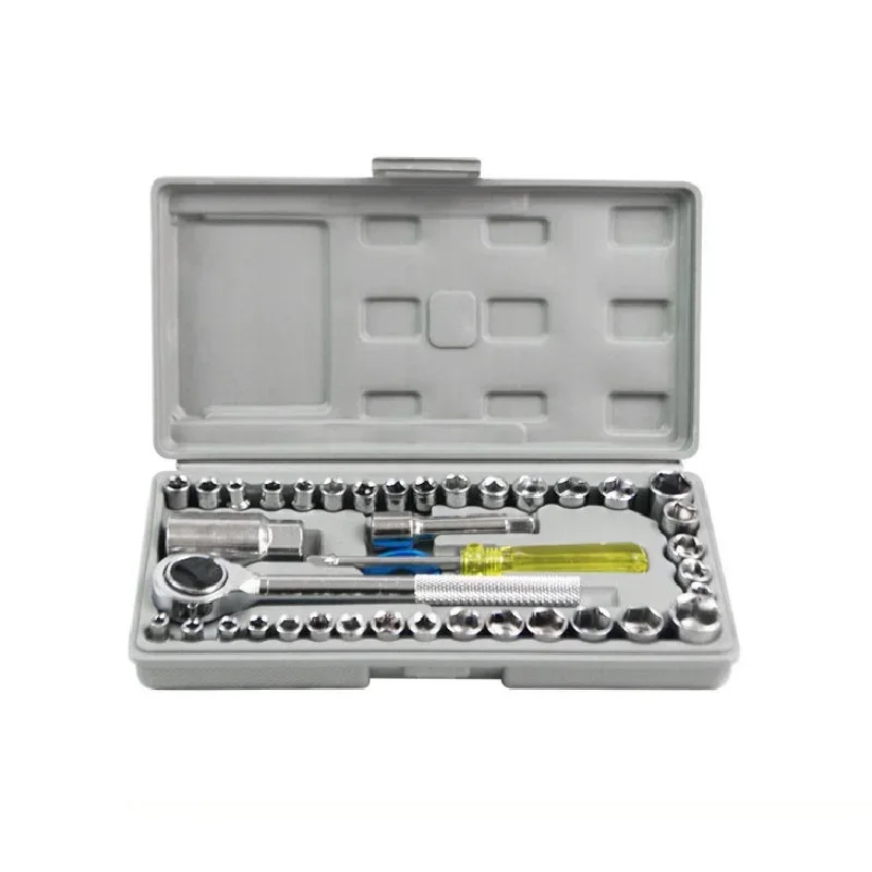40pcs Car Repair Combination Suit Disassembly Tool Set Motorcycle Ratchet Socket Wrench Kits Household Hand Tools