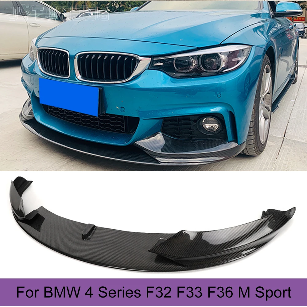 

For BMW 4 Series F32 F33 F36 M Sport M tech Car Front Bumper Lip Spoiler Splitters 2014 - 2018 Carbon Fiber / FRP Black