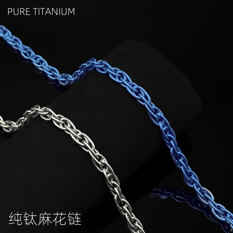 New 7mm TA1 Pure Titanium Twist Chain Necklace Fashion Anti-Allergy Skin Friendly No Rust Men Women Titanium Chains Necklaces
