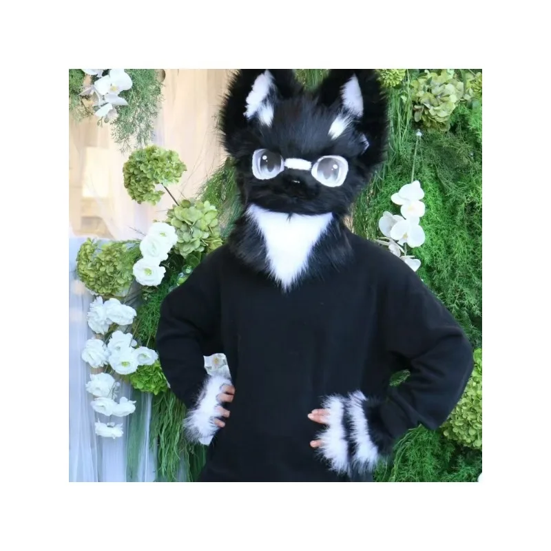 Fursuits Animal Head Costume Cat Furry Head Kigurumi Cute Dog Costume Halloween Cosplay Performance Props Kids gift