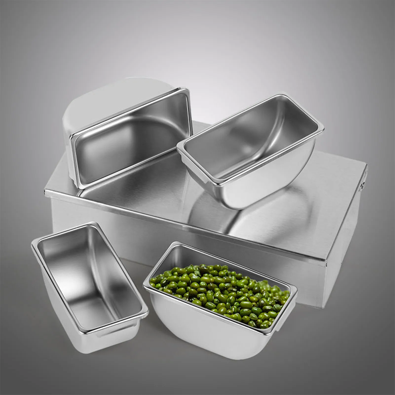 Seasoning Box with Cover Stainless Steel Seasoning Box 4 Compartment Trays Large Capacity Storage Seasoning Case for Kitchen