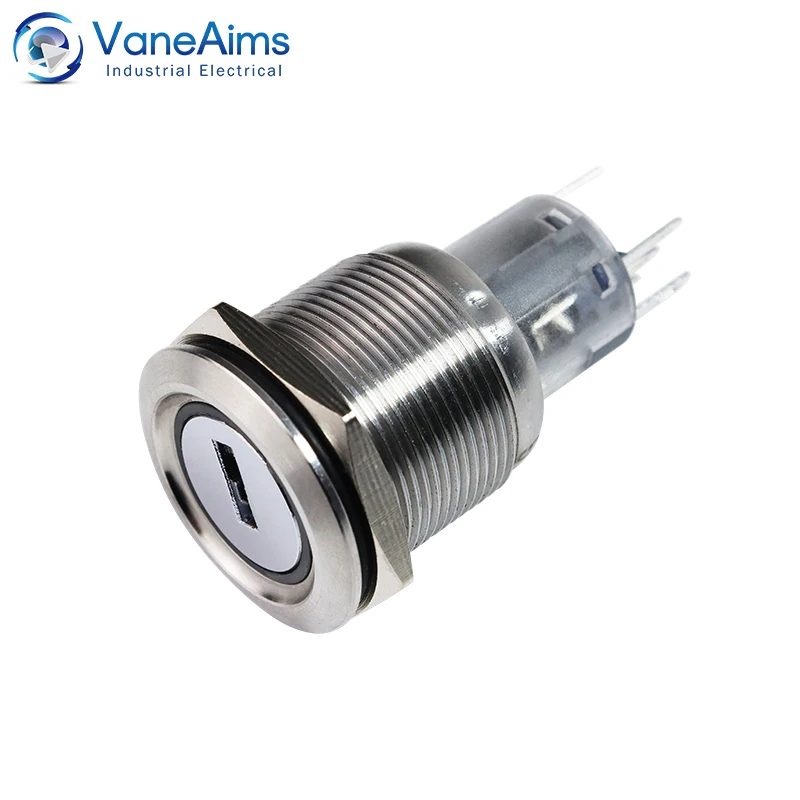LED 조명 포함 금속 키 버튼, 로터리 스위치, 5A 오토바이 시동 수정 버튼, 케이블 포함, 12V 24V, 19mm, 22mm