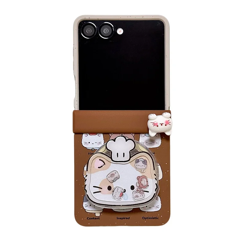 Korean Cute Cat Magnetic Phone Case with Magsafe Stand Chain - Kawaii Design