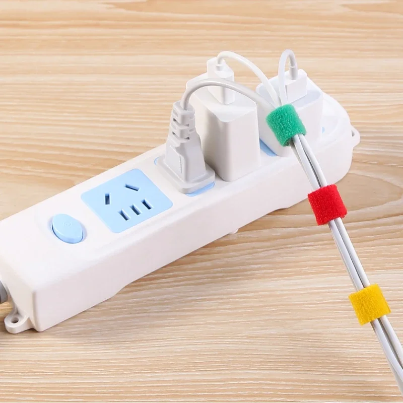 Cable Organizer Self Adhesive Fastener Tape Hook Loops Nylon Free Cut Ties Magic Tape Wire Organizer Earphone Cord Cable Ties