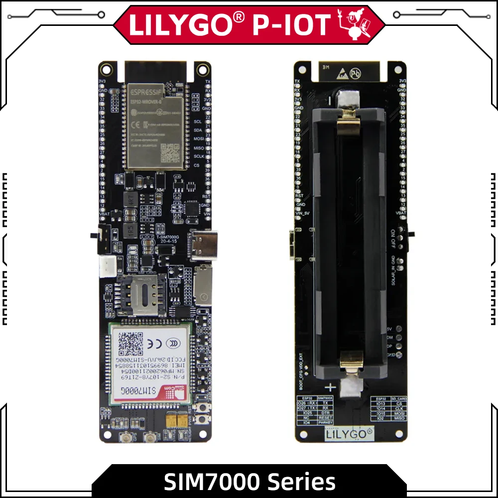 Lilygo® Ttgo T-sim7000g Esp32 Placa de Desenvolvimento Sim 4mb 16mb Módulo Wifi Bluetooth Bateria Suporte Placas de Carga Solar