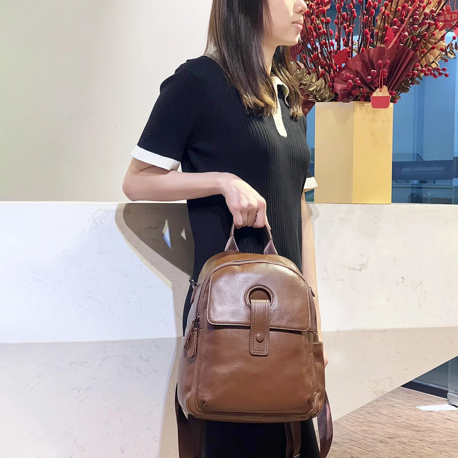 MIYA GARDEN Bags For Women Leather Women's Backpack Classic Men's Backpacks Genuine Travel Handbags Vintage Bag Female Bag