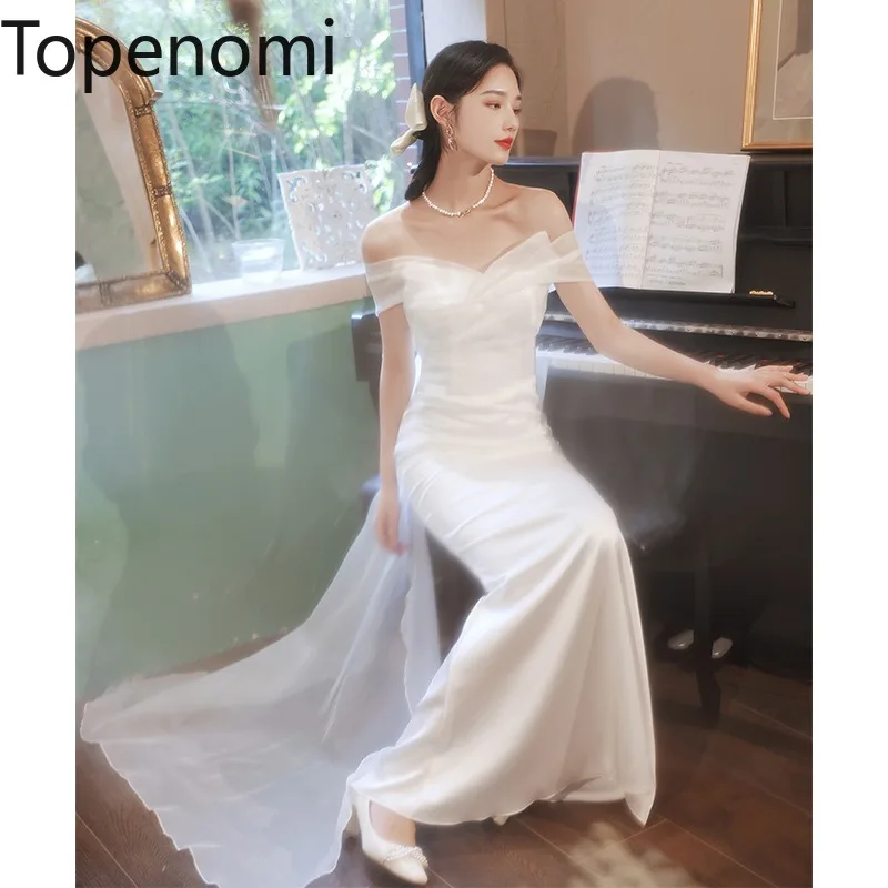 topenomi-french-simple-white-mermaid-long-wedding-dress-women-one-shoulder-waist-slim-fit-evening-gown-elegant-bridal-dresses