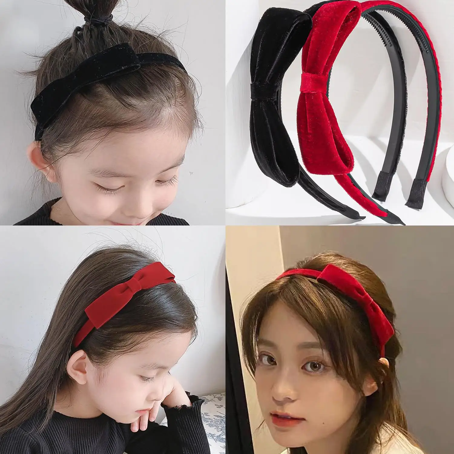 Süße Samt Bogen Stirnband Für Frauen Mädchen Mode Haarband Elegante Einfarbig Neue Jahr Haar Hoop Weibliche Haar Zubehör – Detail 4