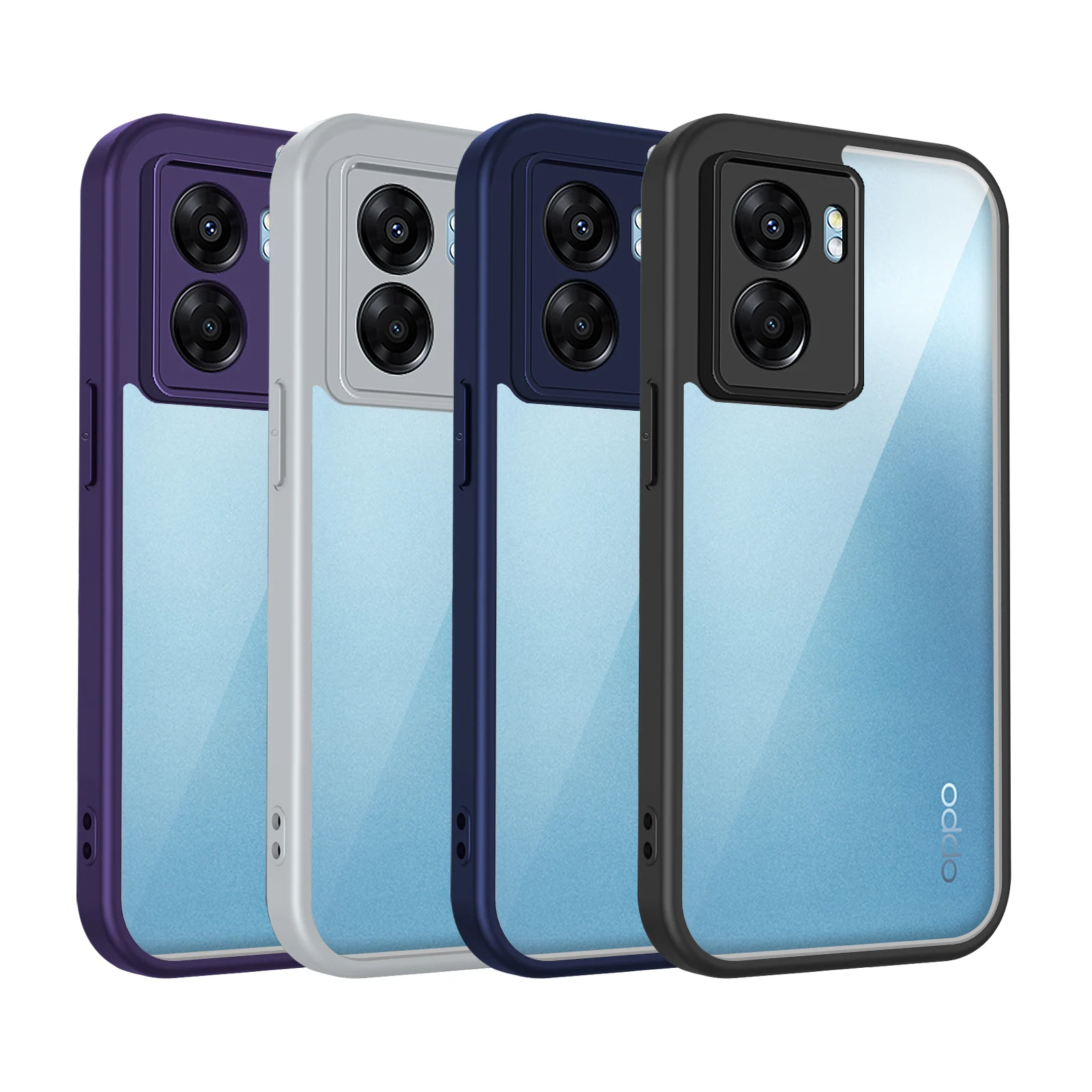 Enhanced Protective Clear Matte Silicone Bumper Phone Case with Hard Back Cover