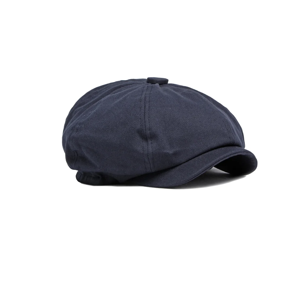 High Quality Retro Newsboy Cap Solid Color Twill Baker Caps Cotton Adjustable Beret Unisex