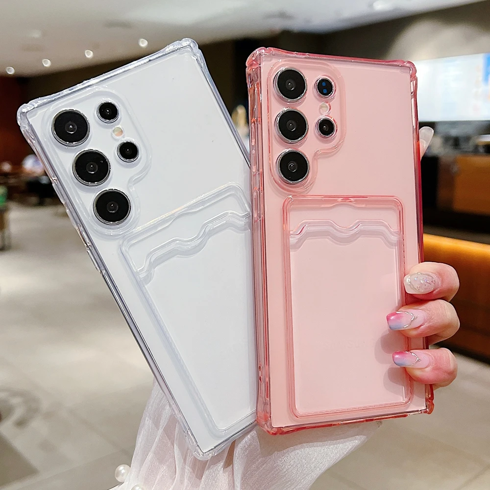 Funda para Samsung Galaxy M01S M04 S13 M10S M40S M33 M53 M54 M55 5G Galaxy Note20 Ultra transparente cartera tarjetero cubierta