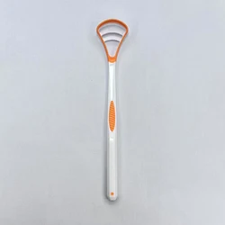 Dual - Use Oral Hygiene Cleaning Brush and Tongue Scraper (Orange)