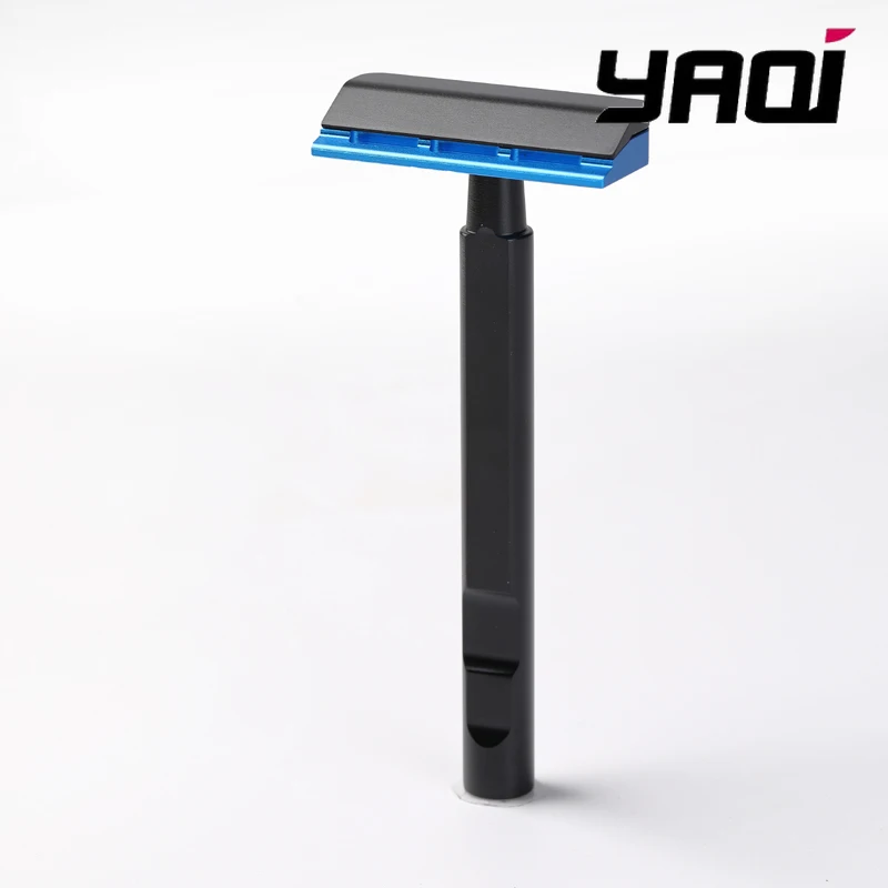 YAQI Black and Blue Color Tachi(Aluminum Version) Light Weight Single Edge Safety Razor 10mm Diameter Handle Portable Razor