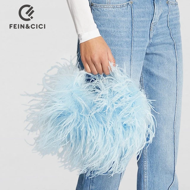 Handmade Women Party Purses Customized Pearl Bead Bag with Ostrich Feather  Fur Designer Brand Box Ladies Hand Bags - AliExpress