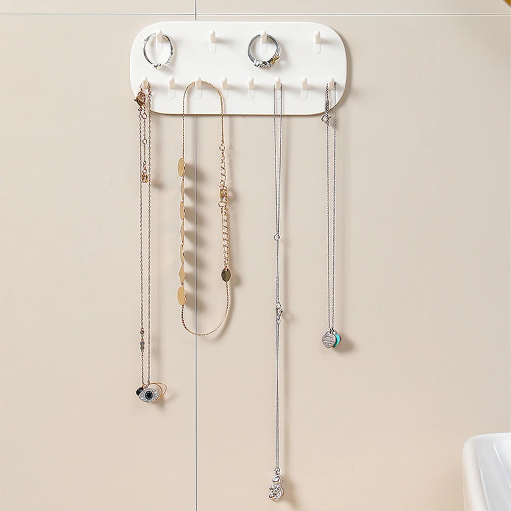 

New Adhesive Paste Wall Hanging Storage Jewelry Hooks Display Organizer Earring Ring Necklace Hanger Holder Stand Bathroom Hooks