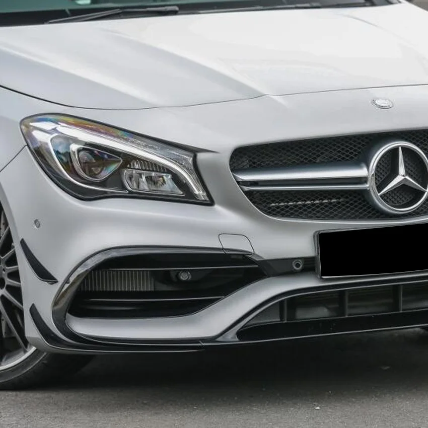 Sleek Black Front Bumper Lip Spoiler and Canard Vent Enhancement Kit
