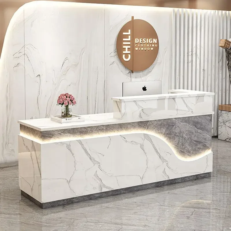 Eption Desk Office Nail Checkout Advisory Commercial Modern Mobile Bar Counter RecReception Desk Beauty Bureau Furniture New