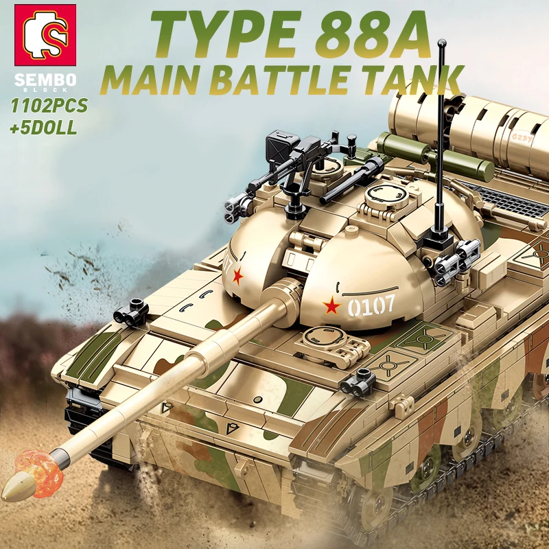 

SEMBO 1102PCS Vintage Military Mini Figures Main Battle Tank Building Blocks Weapon Bricks Military Kids Toys