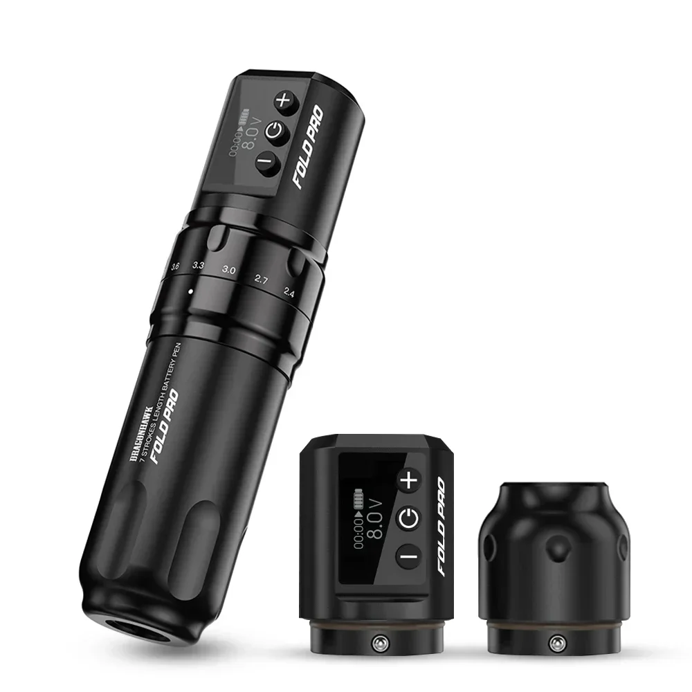 タトゥーマシン　フォールドプロ ストロークが変更可能dragonhawk Dragonhawk Fold Pro タトゥーワイヤレスマシン 7 ストローク
