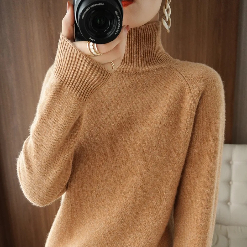 

Comfort Women's Sweater Warmth Slim Spring Autumn Women Sweater High-quality Turtleneck Turtleneck Pullover Sweater Pullovers