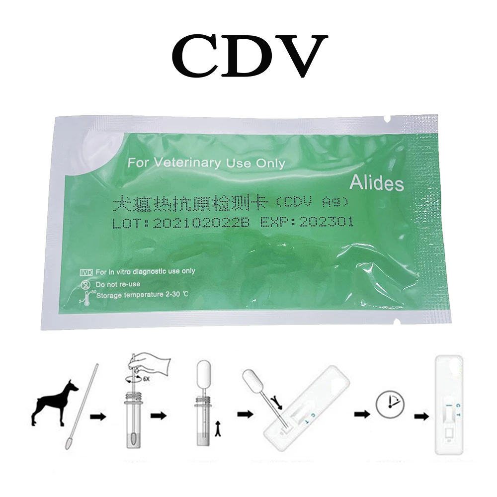 10PCS Pet Virus Test Kit Canine CDV CPV Distemper Parvovirus For Veterinary