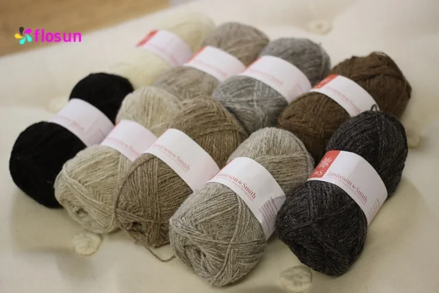 Jamieson & Smith 슈프림 점퍼 무게 100% 울 - 셔틀랜드, 50g 172m. 부드럽고 매끄럽게 꼬인 가벼운 양말사