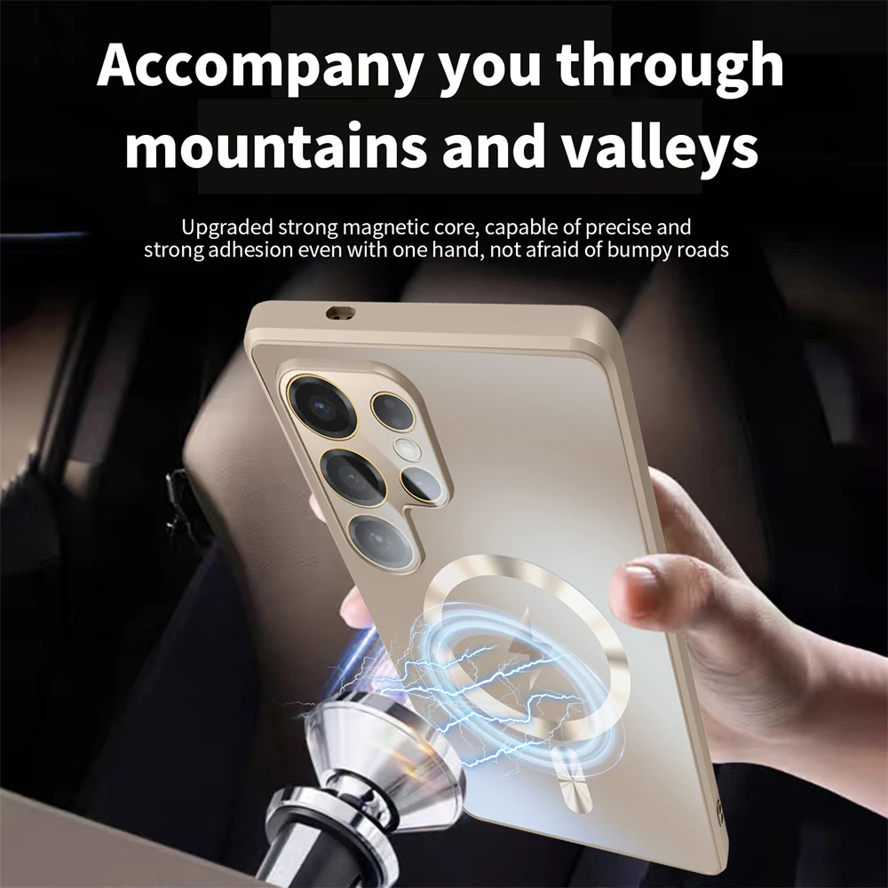 Ultra Thin Titanium Magnetic Glass Lens Protect Phone Case with Matte Finish