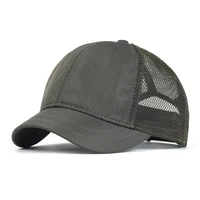 Summer Mesh Short Brim Baseball Cap Men Women Breathable Dad Hat Adjustable Solid Trucker Style Low Profile Caps 1