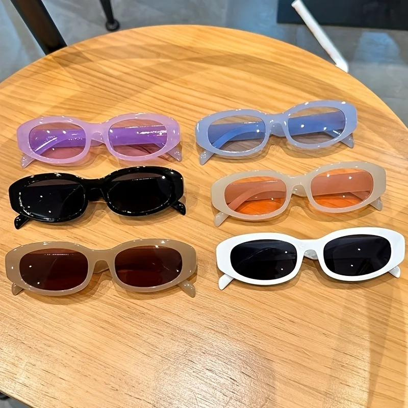 Car Retro Sunglasses Oval Fashion Sunglasses For Women Men Y2K Jelly Frame Glasses For Beach Party Club Accessories Tools