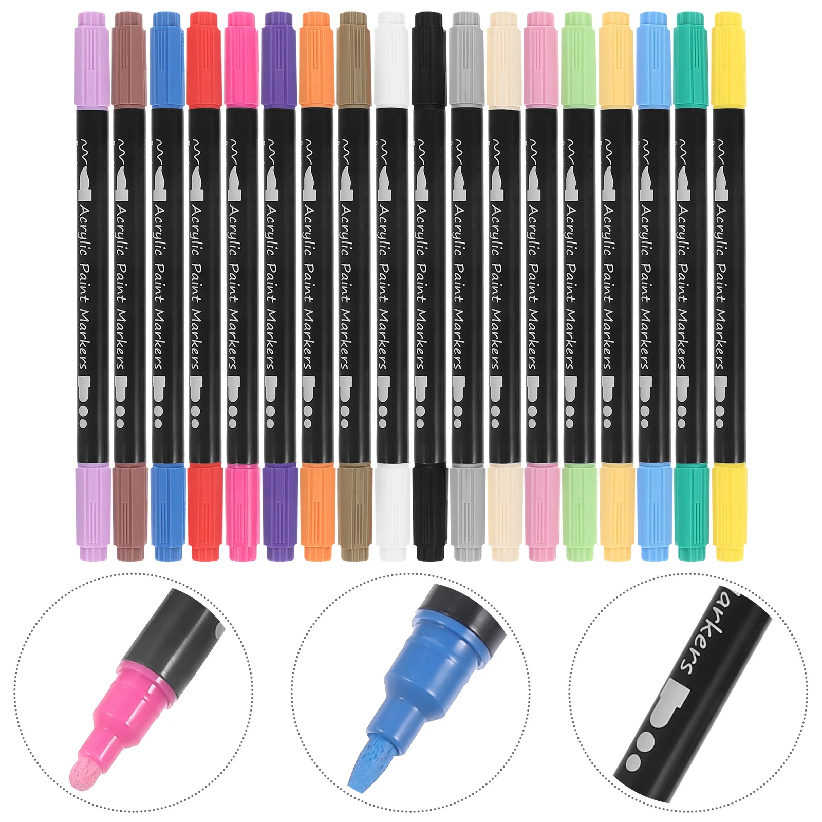 

12/18 Colors Paint Markers Set Double Ends Brush Pen Drawing Sketch Art Supplies Stationery Lettering Markers School Supplies