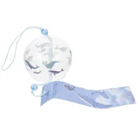 Portable Fan Glass Wind Chimes Coasters Decorative Pagoda Blue Japanese Hanging 1