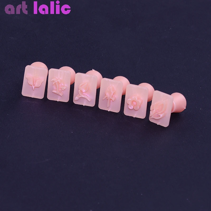 Nail Tools Manicure Tools 3D Nail Art Stamping Tool Acrylic Nail Tips Stamps Templates Flower Butterfly Coconut Tree Patterns 12Pcs