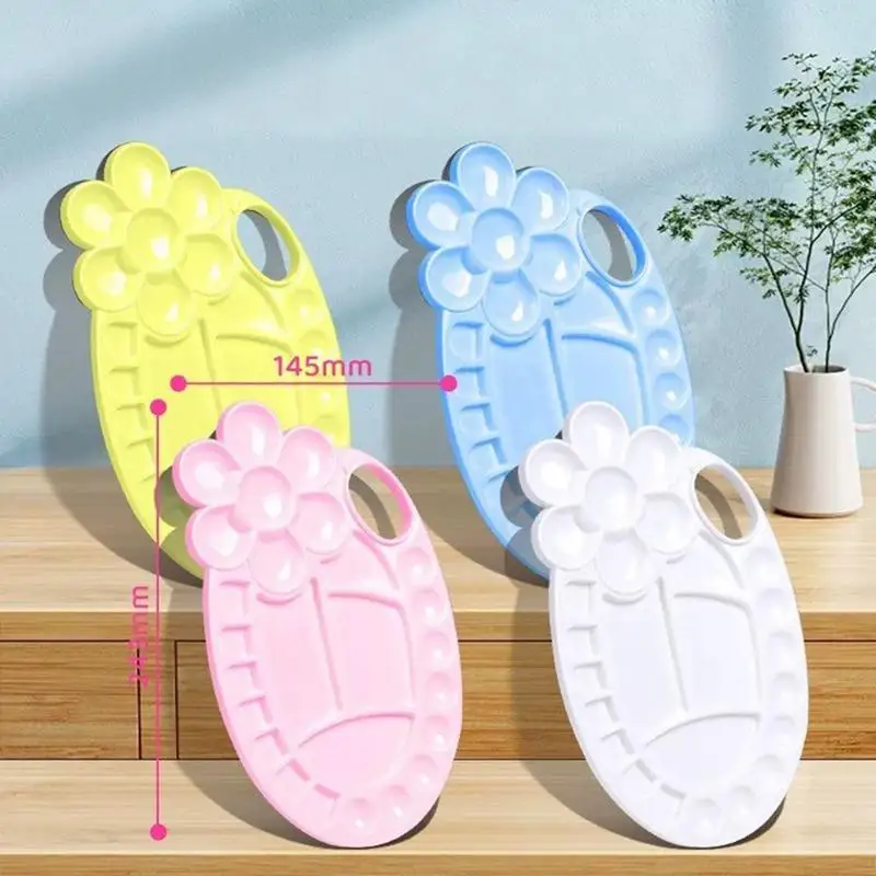 새로운 아트 팔레트 페인트 팔레트 페인팅 팔레트 다중 칸막이 팔레트 클로버 모양 팔레트 미술 용품