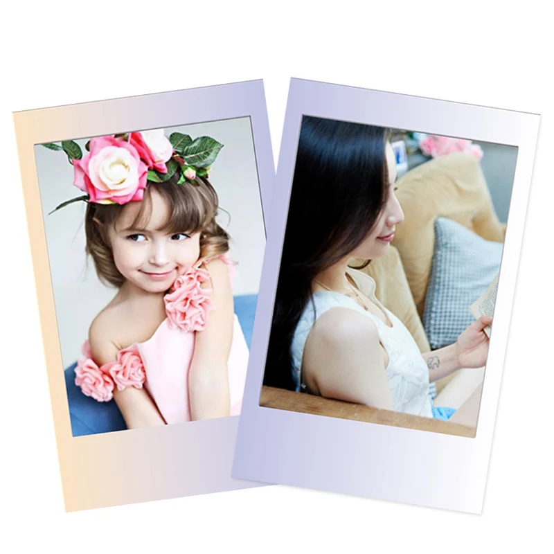 10-50매 사진용 후지필름 인스탁스 미니 컬러 필름 용지 마카롱 프레임 (후지 미니 12, 11, 7s, 8, 9, 25, 50s, 90, EVO 인스턴트 카메라용)