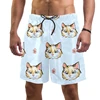 3d Print Funny Cat Beach Shorts For Men Quick Dry Swim Trunks Summer Drawstring Cool Vacation Surf Board Shorts Men Clothing 4