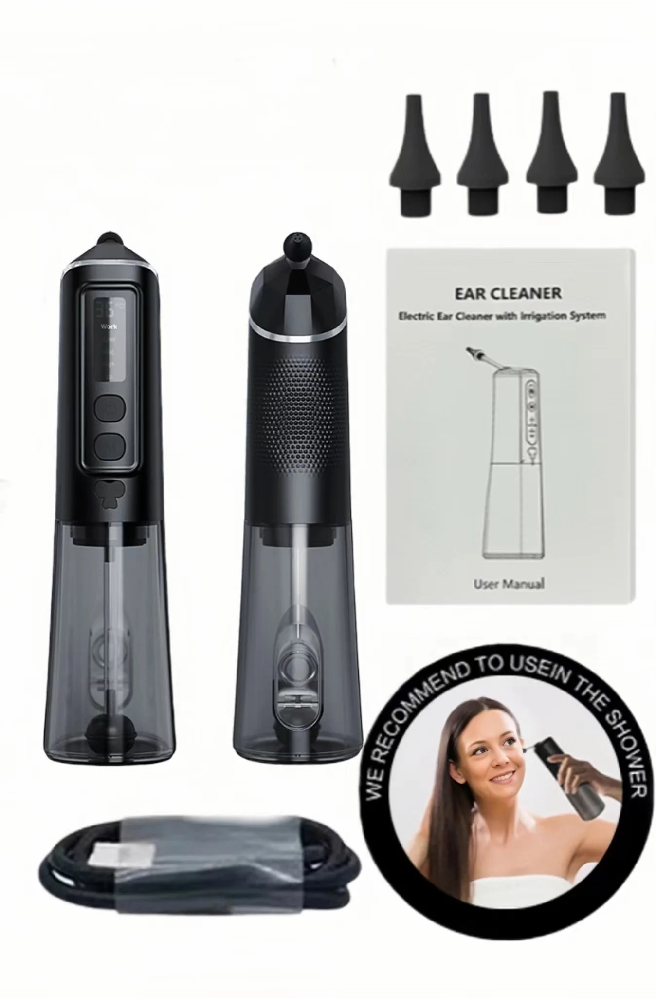 New Electric Ear Wash IPX7 Waterproof 3-Mode Ear Cleaning Kit With Safe And Effective Ear Rinsing System With 300ml Water Tank 6