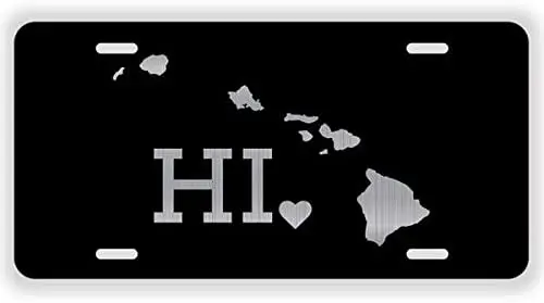 

JMM Ind Hawaii State Love Vanity Novelty License Plate Tag Aloha Shaka Hawaiian Island 12-Inches by 6-Inches Etched Aluminum