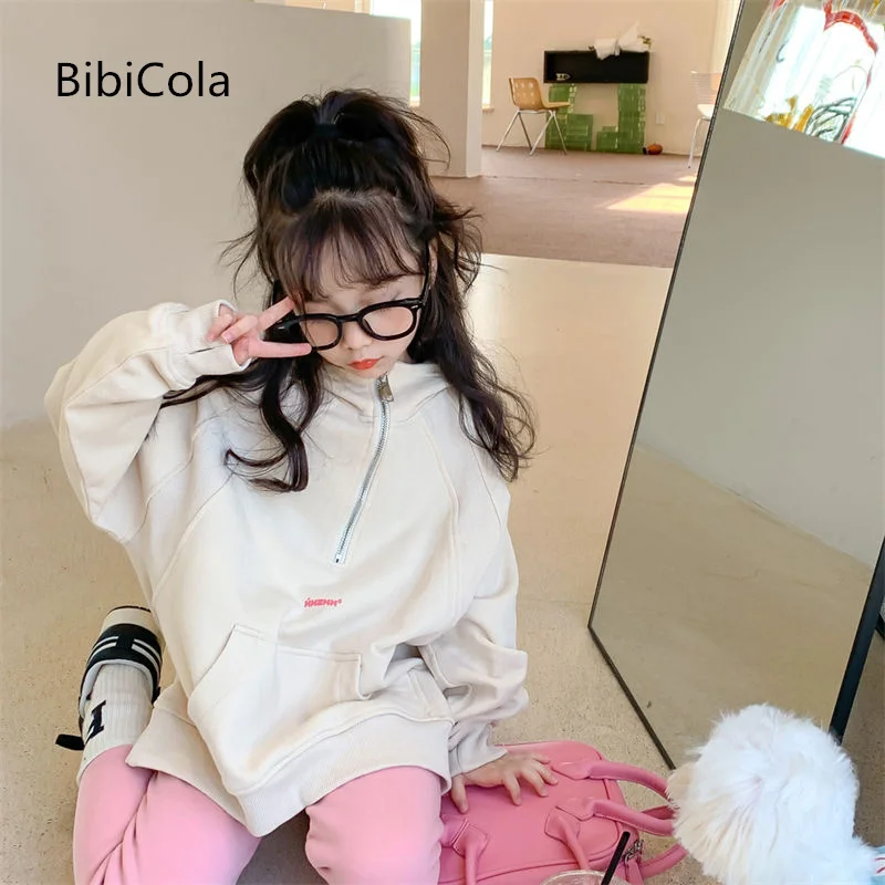

Autumn 2022 New style sweater for girls stand collar top children's Korean long sleeve pullover 2-7 years old Fashion sweater