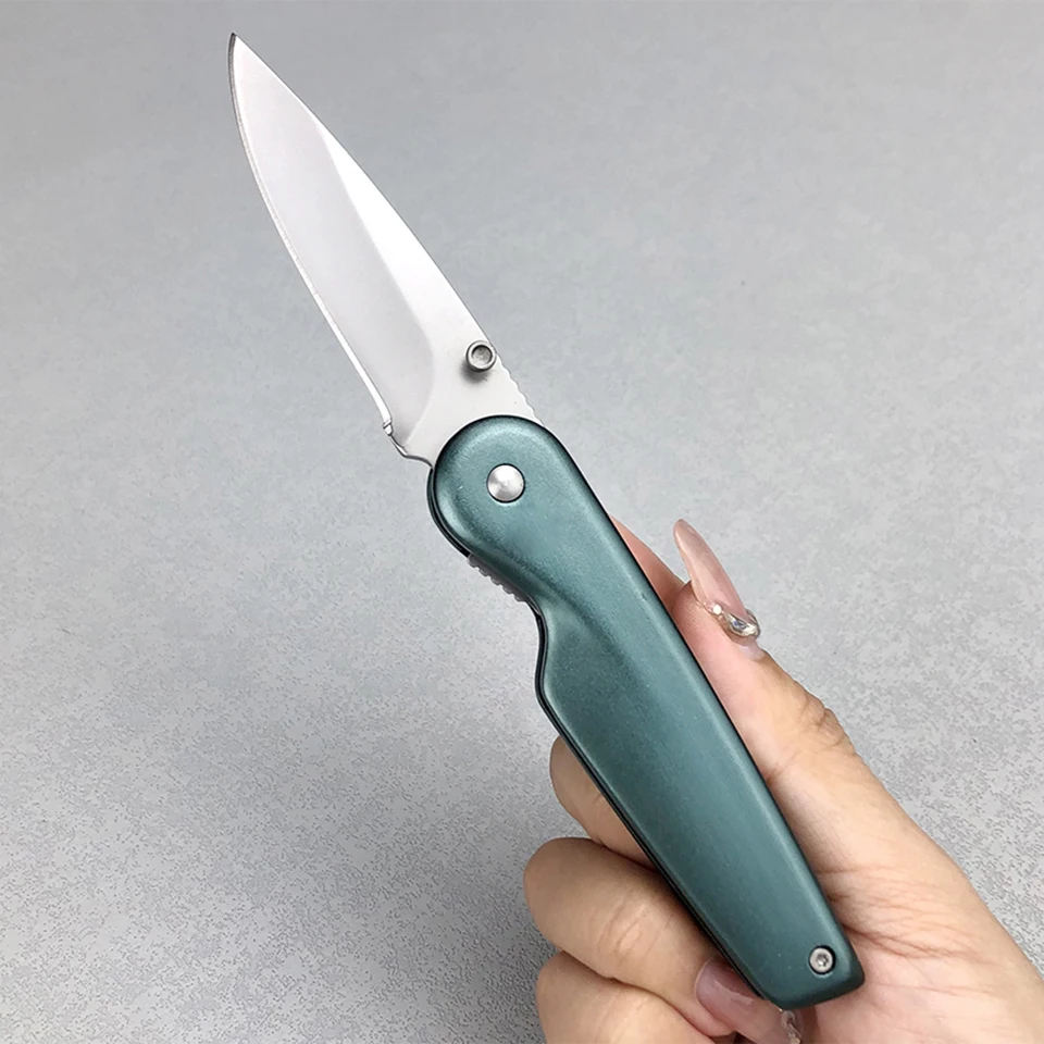 

7Cr17MoV Stainless Steels Blade Blue Aluminum Handles Flipper Folding Knife Outdoor Survival Cutting Camping EDC Tool Knives