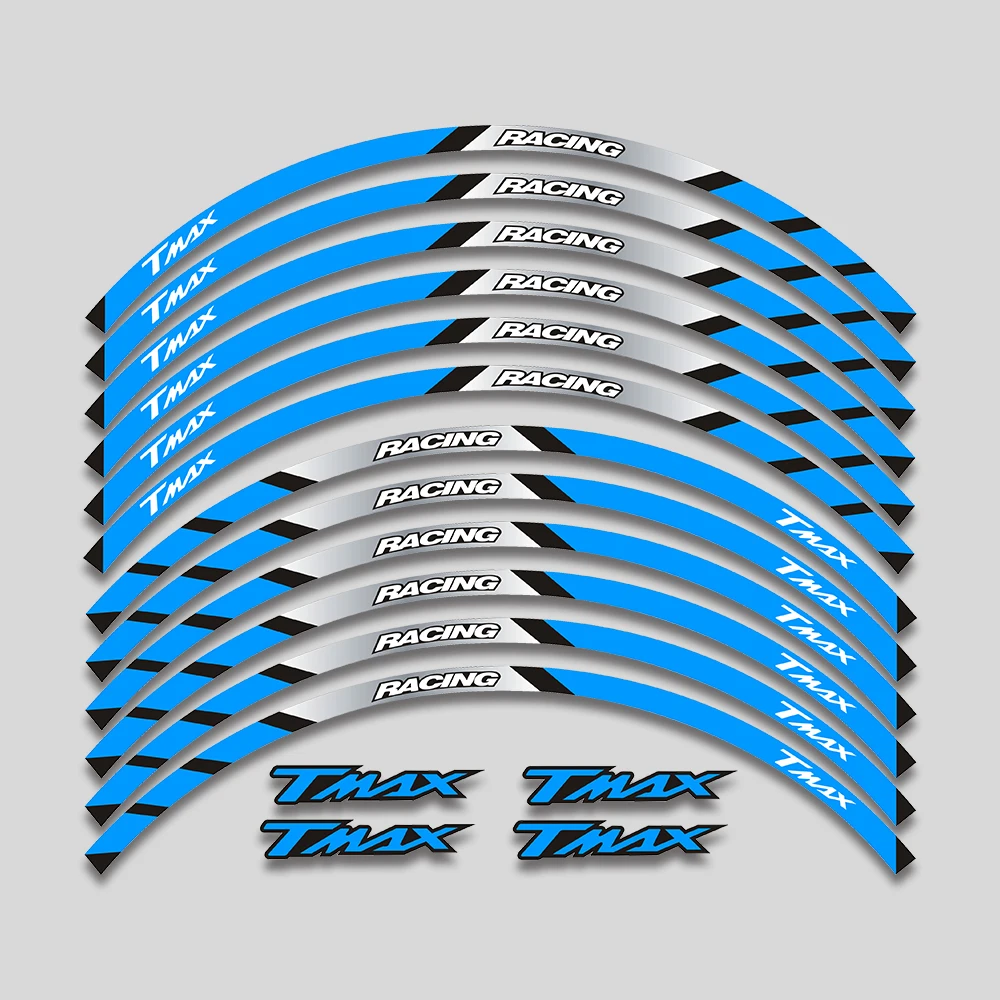 

ForYAMAHA TMAX 500 530 TMAX500 TMAX530 15''Rim Tire Decorative Decals Motorcycle Accessories Sticker Wheel Reflective Stripe Set
