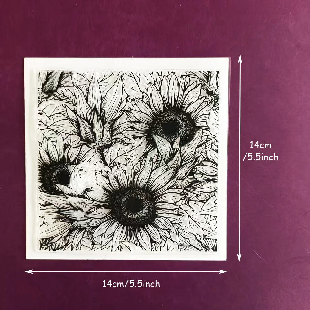 Sunflower Wave Abstract Pattern Transparent Stamps for Creative Crafts and Journals