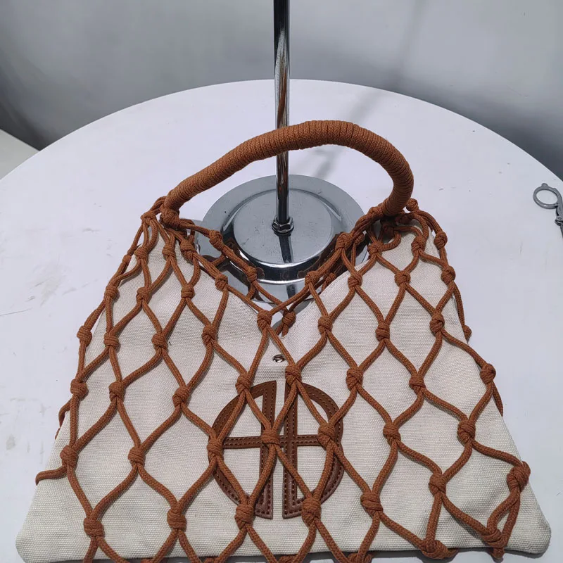 2024 Fashion Trend British Style Shoulder Bag Women's Mesh Plaid Summer Beach Underarm Bag