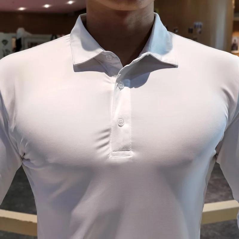 Long Sleeved Polo Men's Fitness T Shirt - Image 5