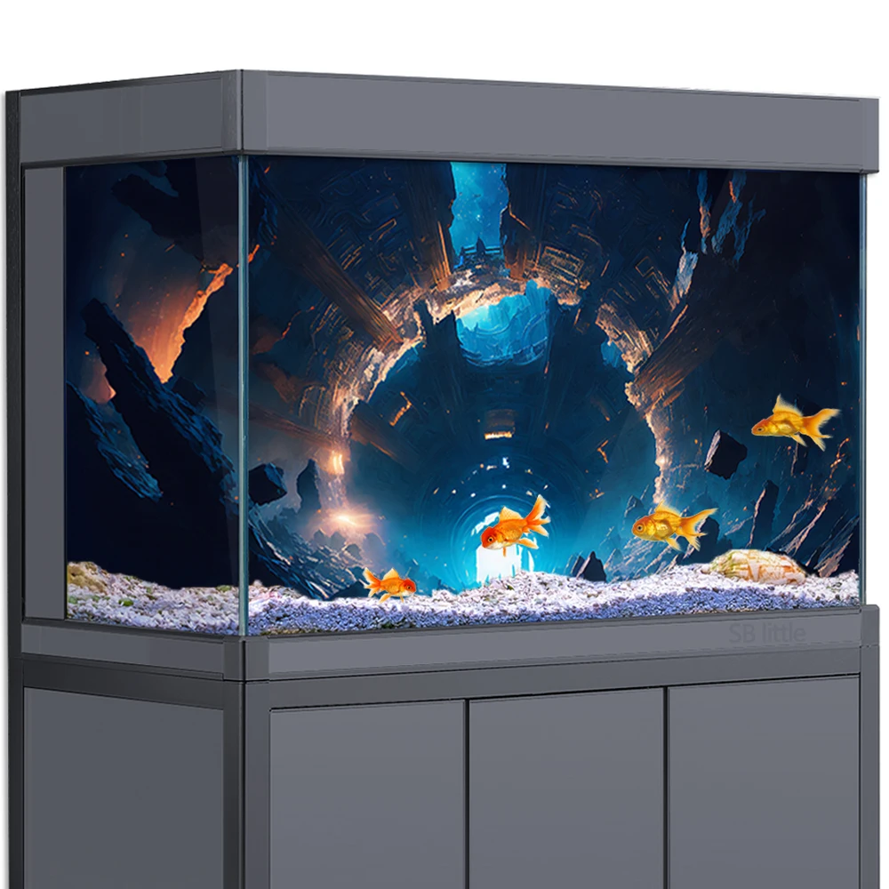 3d Aquarium Landscape Poster Rainforest Wallpaper Fish Tank Background  Decoration Pvc Self Adhesive Backdrop Hd Sticker - Decorations & Ornaments  - AliExpress