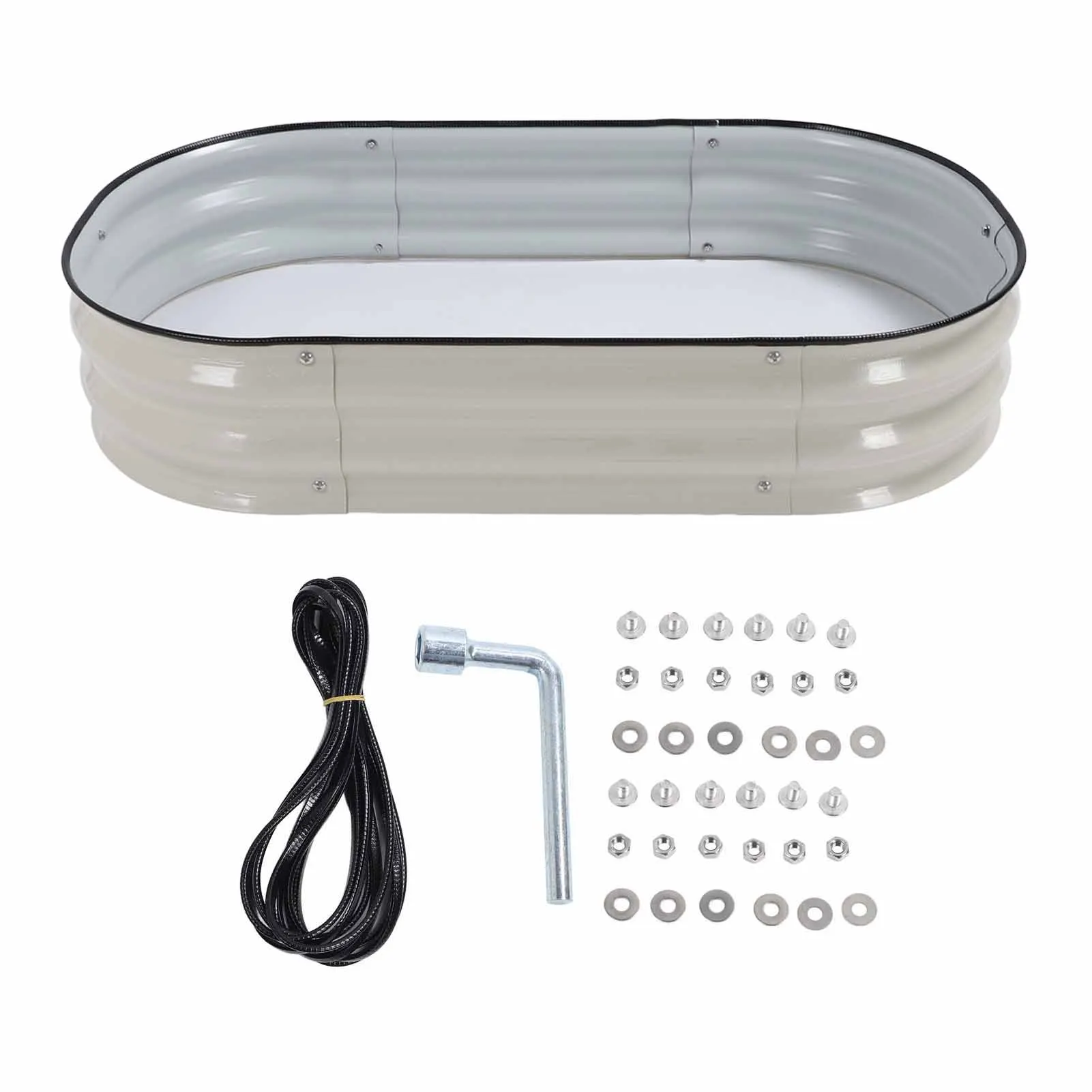 Kit de cama elevada para jardín, plantador ovalado para verduras y flores,  cajas de jardín para exteriores, fácil de instalar - AliExpress, image size:1601x1601