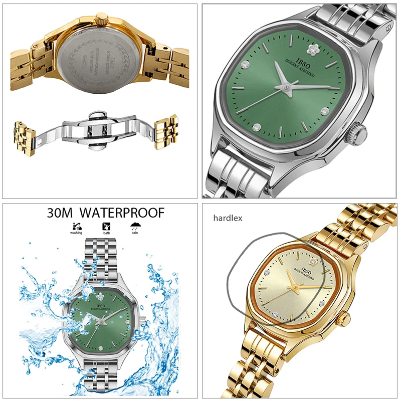 Luxury Gold Watches Women Small Dial Steel Waterproof Quartz Female Hand Clock Blue Vintage Original Ladies Wristwatches Silver